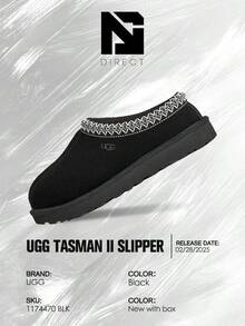 UGG Tasman II Slipper  (Women's)- Women's Cozy Indoor-Outdoor & Snow Day Wear Shoes With Cloud-Level Comfort, Low-Profile Casual Design For Autumn Winter-Mother's Day Gifts-Father's Day Gift– Snow Boots-1174470 BLK - 黑色 - 查看 6