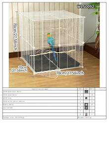 Large Size Easy Install Bird Cage, Parrot Cage For Cockatiel, Macaw, Parakeet, Luxury Villa With Tray For Indoor Home Use - Assembled Version - View 14