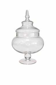 Clear Glass Apothecary Jar With Lid Decorative Storage Approx 33cm - 1PC - View 5