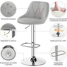 Sgabelli bar - Grigio Chiaro - Visualizzare 5