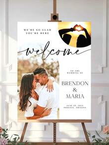 Customizable Wedding/Party Welcome Sign, Customizable With Photo, Text, Name/Date, Suitable For Pre-Wedding Party, Wedding, Birthday, Anniversary And Other Occasions, Printable Poster ,Bachelorette Party Favors, Wedding Merch, Personalized Gift - Multicolor 01 - View 4