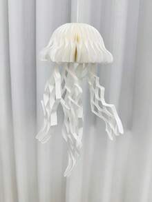 1个/3个蓝色和米色水母纸灯笼，卧室/房间装饰配件 - 美人鱼主题派对装饰，适用于海洋主题生日派对、婚礼装饰、教室和办公室装饰、宿舍、家居、返校季、夏季家居悬挂装饰 - 彩色 - 查看 15