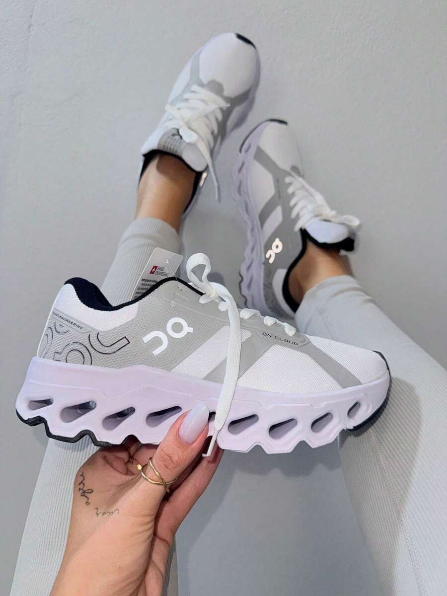 Women's Stylish Athletic Shoes For Gym, Comfortable And Soft, 2025 Style, Men's Street Shoes, Colorful, Unisex Footwear - Màu trắng phản quang - Xem 1