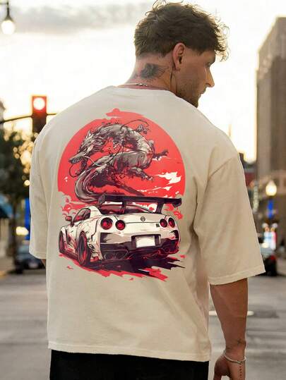  Krometka 男士时尚休闲街头风宽松短袖T恤 | 赛车印花 | 精致设计 | 春夏必备 | 百搭易穿 | 送朋友的完美礼物 | 展现个人风格