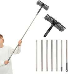 2-In-1 Window Cleaner Squeegee With Extendable Telescopic Pole – No Ladder Needed For High Windows, Glass & Car Windshield (Blue) - Grey - View 5