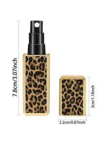 1pc 5ml Leopard Print Square Perfume Refillable Bottle, Portable Travel Perfume Bottle With Bottom Filling, Refillable Leopard Print Square Perfume Travel Bottle, 5ml Bottom Refillable Textured Decant Bottle - Multicolor - View 6