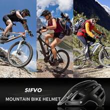 [Envíos locales] Casco de Bicicleta Unisex Talla M/L 54-62cm, con Visera,  y Cómodo, para Ciclismo de Montaña y Carretera, Adultos y Jóvenes - Negro - Ver 6