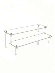 1 pieza Estantería de exhibición trapezoidal de 3 niveles, organizador de almacenamiento para el hogar, adecuado para exhibir joyas y cosméticos, estantería de escritorio transparente de múltiples capas, puede almacenar cosméticos y perfumes - Multicolor - Ver 14