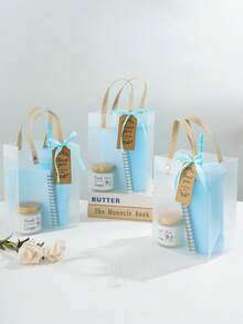 6 Sets Blue New Parent Shower Prizes For Adults Includes Plastic Tumbler Notebook Scented Candles Ballpoint Pen Gift Bag Party Gifts - 藍色 - 查看 2