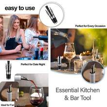 3/5 Pcs Elegant Design Red Wine Accessories Set, Corkscrew, Bottle Stopper, Pourer, Gift Box For Valentine's Day, Chinese New Year, Birthday, Wedding, Anniversary, Housewarming, Home Bar Daily Use - Multicolor - View 7