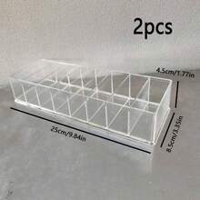 1/2 Packs Transparent 7-Slot Lipstick Organizer, Perfume Storage Box , Makeup Room Decor - Multicolor - View 10