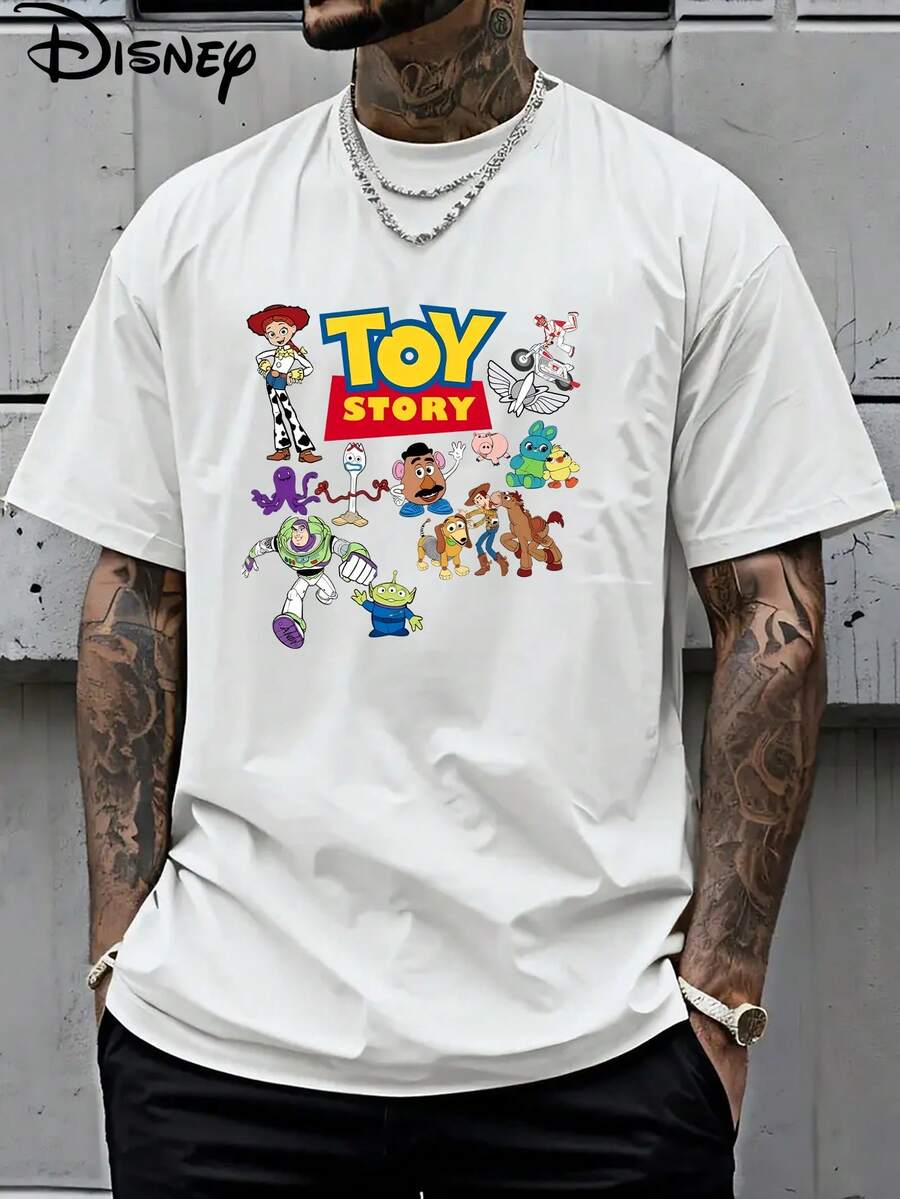 Disney The Loose Cotton Short-Sleeved T-Shirt TOY STORY With The Theme Of "Toy Story" Is A Casual And Comfortable Top For Fans Of Classic Characters Such As Woody, Buzz Lightyear And Jesse. - 白色 - 查看 1