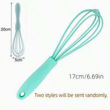 白色手动硅胶打蛋器，手摇式烘焙搅拌工具，配有5根高弹性搅拌丝，易于清洁的厨房烘焙工具 - 彩色 - 查看 13