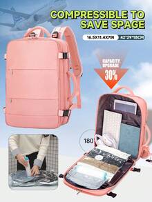 Myco 2025新款轻便旅行背包，尺寸40x20x25厘米，瑞安航空客舱认可单肩包，简约设计，男女通用，学生适用，可装笔记本电脑，适合徒步旅行，返校礼物 - 彩色 - 查看 2