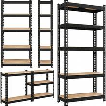 Storage Shelves, 5 Tier Heavy Duty Adjustable Metal Shelving Unit, Industrial Utility Rack For Garage Warehouse Pantry Closet (27.5 W X 12 D X 60 H Inches, Black) - màu đen - Xem 7