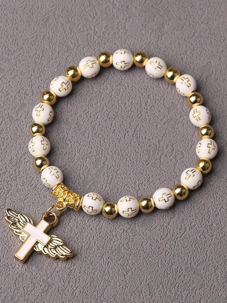 Pulsera de cuentas doradas de 7 piezas, multifuncional, apilable, estilo bohemio playero, cadenas de cuentas autocombinadas, versátil, para uso diario, sin necesidad de elegir ropa, exquisita, de una sola capa, detalles de calidad, cómoda, para fiestas en la playa. - Dorado - Ver 1