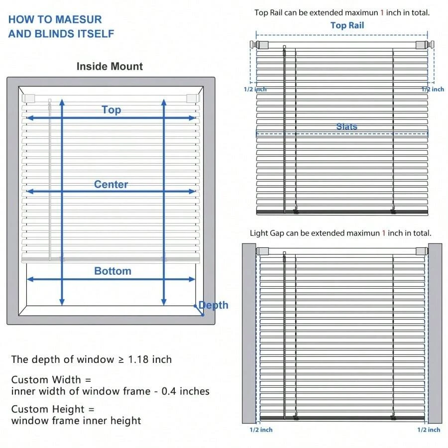 No Tools No Drill 1 Vinyl Mini Blinds, Cordless Blinds For Windows, Light Filtering Horizontal Window Blinds Amp Shades, 34 1 2 W X 48 H, White - Cordlesswhite3412Wx4 - View 1