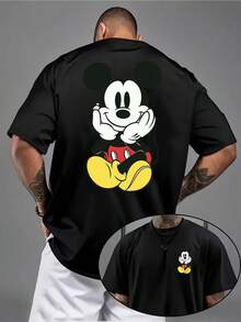 Disney Mickey Printed Series Short-Sleeved T-Shirts For Couples With Round Neck In Summer, And The Same Men's Bottoming Shirts For Men And Women Are Used For Daily Tongle T-Shirts, Men's Casual Clothes And Birthday Gifts. The Regular Version Is Suitable For Attending Parties, Which Is Cool And Breathable. - màu đen - Xem 1
