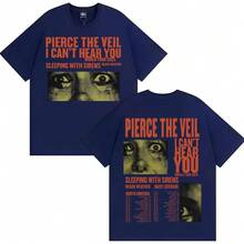 Fashion Hip-Hop Rock Music T-Shirt For Men Retro T-Shirt Pierce Veil I Can't Hear You Tour 2025 Merch T-Shirt Y2k Top - màu đen - Xem 10