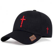 1pc Men's Cross & Water Drop American Flag Patch Baseball Cap, Casual Street Style Hat For Spring, Autumn, Travel, Beach - Multicolor - View 5