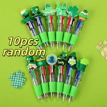 10pcs/Set Random Lucky Shape 4-Color Retractable Ballpoint Pens | Perfect Gift For Valentine's Day/Wedding Season/Party Supplies, Essential For Office/School, Women's Birthday/Valentine's Day - Multicolor - View 7