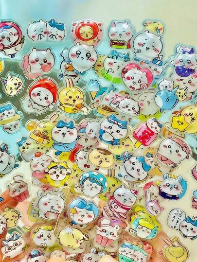 3D贴纸，防水可爱，适合儿童剪贴簿和日记本，也可用于装饰手机、笔记本电脑、行李箱、水瓶、滑板、笔记本和吉他，非常适合日常使用、儿童生日礼物、学习用品、旅行配件和青少年房间装饰。