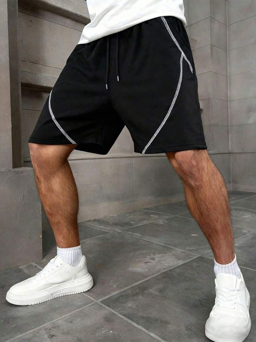 1pc Men's Multi-Pocket Loose Cargo Shorts, Casual Sporty Shorts For Daily Commute, Workout, Outdoor, Leisure, Fitness, Running, Versatile Streetwear, Knee Length - Black - View 1