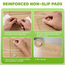 Tempered Glass Cutting Board For Kitchen, Glass Chopping Board For Countertop, Clear Cutting Board With Rubber Feet, Shatter-Resistant, Heat Resistant, Easy To Clean (2PCS - 12\X16\ & 12\X8\) - 2件套裝 - 12英寸x16英寸和12英寸x8英寸 - 查看 8