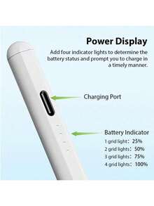 1pc Pencil Compatible With Apple 2018-2024 Publish,120 MAh Li-Ion Battery Faster Charge,PalmRejection,Tilt Sensitivity Compatible With Apple Pen, Stylus Pen Compatible With 10th /9/8/7/6th, Pro11/12.9/13/Inch M4, IPadAir 3/4/5/M2, Mini 5/6[No Magnetic Charging Function] - Multicolor - View 5