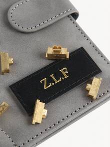 1pc Customized Name Passport Holder Personalized Single Initial Gold Velvet Passport Cover Matte Leather-Like Texture Passport Wallet Handmade Elegant Travel Accessory Gift Holiday Essential Beach Essentials - Multicolor - View 8