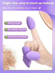 9件套化妆工具套装，包括：3个化妆海绵+3个迷你气垫粉扑+3个迷你气垫粉扑 - 彩色 - 查看 5