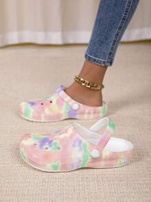 可调节宽楦平底凉鞋，适合休闲、旅行、海滩穿着，包头设计 - 彩色 - 查看 3