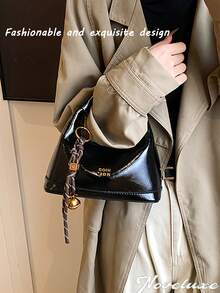 New Fashion Pu Waterproof Fabric, Letter Pattern Decoration Design, Zipper Opening And Closing, Handbags, Square Bags, Burgundy Bags, With Pendant Decoration Design, Can Be Slung, Suitable For Shopping..Equipped With An Adjustable And Detachable Strap,So It Can Be Used As A Shoulder Bag,Crossbody Bag And Tote Bag.Very Suitable For Daily Use, Shopping, Work, Travel And Even Parties.Perfect Valentine's Day Gift For Her, Best Valentine's Gift Choice Ever .Can Be Used As Thanksgiving, Halloween,Christmas Gift. - 彩色 - 查看 5