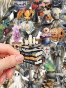 50张复古水彩贴纸套装，可用于装饰计划本、日记本、笔记本电脑、汽车保险杠、滑板、水瓶、电脑、手机等。贴纸剪贴簿用品文具趣味贴纸 Kindle - 復古水彩 - 查看 6