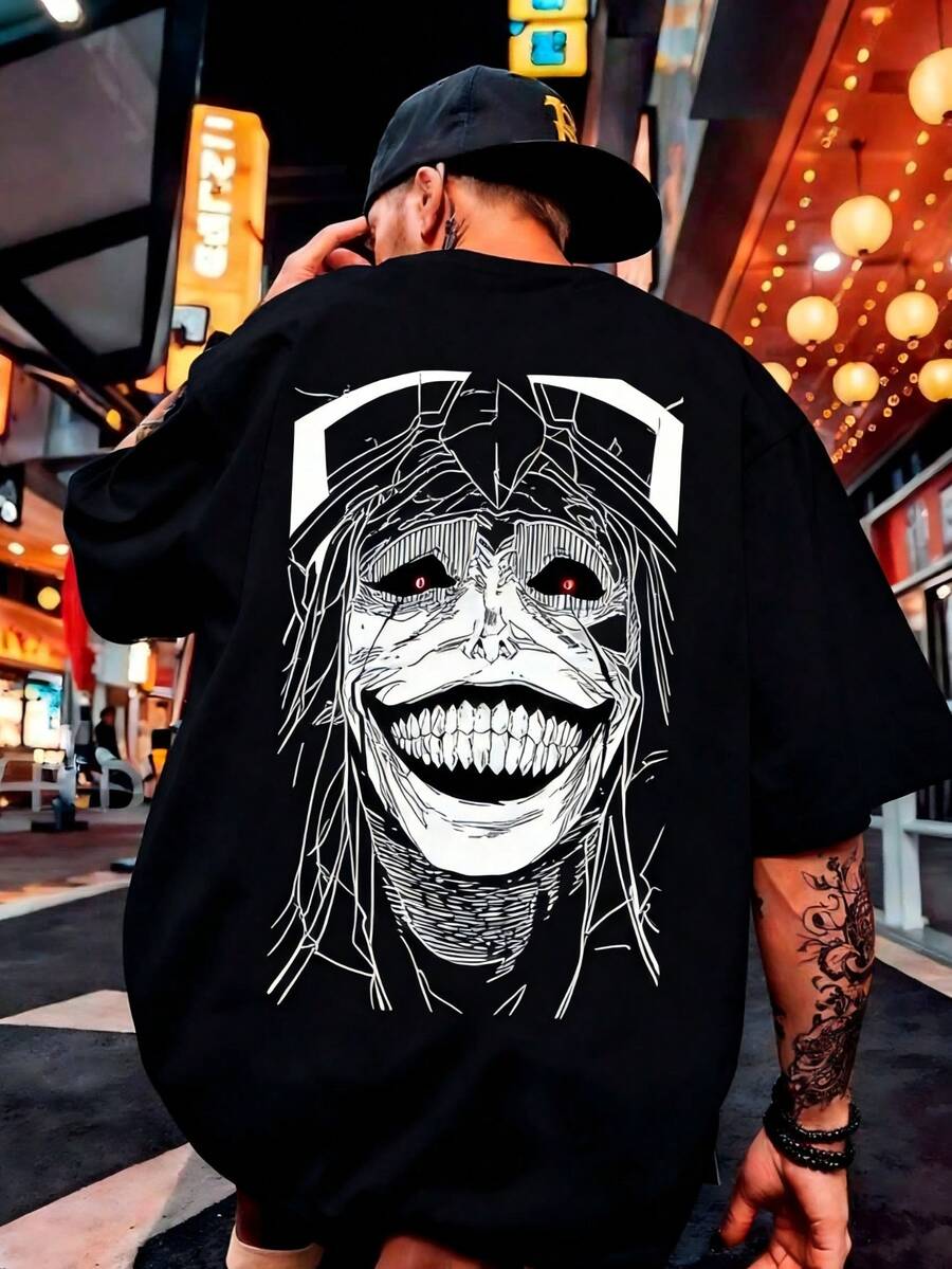 Anime Solo Leveling Sung Jinwoo T-Shirt Japanese Anime Manga Geek Shirt Unisex Men's Women's 100% Cotton Premium Streetwear New Release Various Colors!! Plus Size Casual Style Spring Summer - màu đen - Xem 1