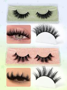 MAANGE 20对卡通风格交叉假睫毛，包含猫眼款，3D水貂毛般柔软自然，蓬松3D睫毛，适合角色扮演，独立包装，方便携带，是派对或赠送女性/女孩的理想之选，数量充足，专业化妆师使用 - 黑色 - 查看 6