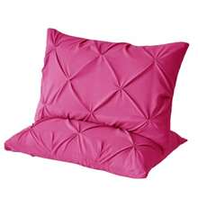 VACVELT - Juego de 2 fundas de almohada pintuck de tamaño estándar color gris claro fundas de almohada decorativas con cierre de sobre fundas de almohada de microfibra plisadas de pellizcos - Rosa fuerte - Ver 8