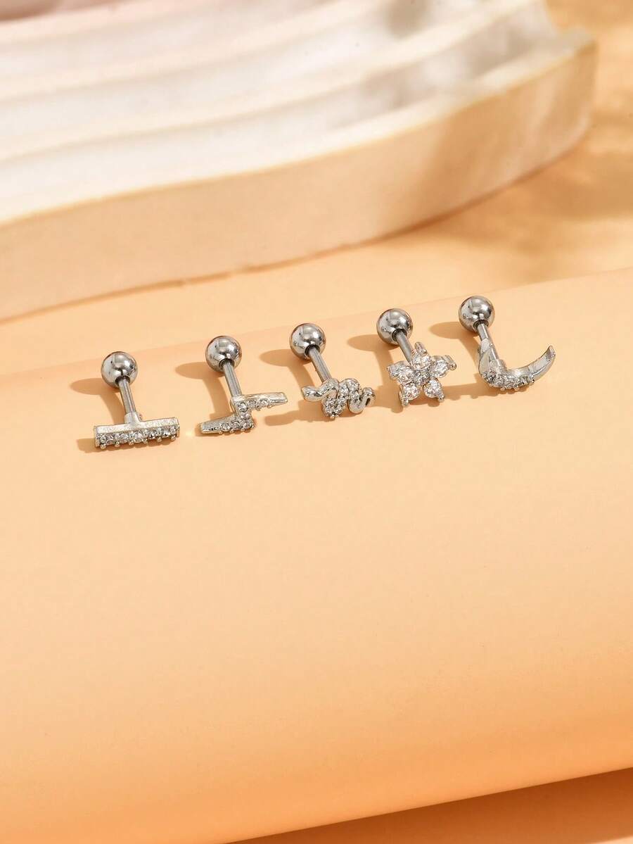 Latest European And American Luxury Exquisite Niche Design Butterfly, Heart, Bow, Petal Women's Earrings, Silver Threaded Bullet Plug Design Elegant Earrings, Suitable For Parties, Weddings, Mother's Day, Gifts - Earrings - View 1