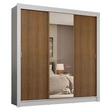 Ropero Closet Madesa 3 Puertas 1 Espejo Color Blanco y Marrón 02 - Blanco y Marrón - Ver 2
