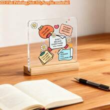 2D Acrylic Decorative Plaque With "You Are Enough" Positive Affirmation And Floral Design, Ideal For Home And Office Decor, Great Christmas, New Year Or Birthday Gift - A - View 4