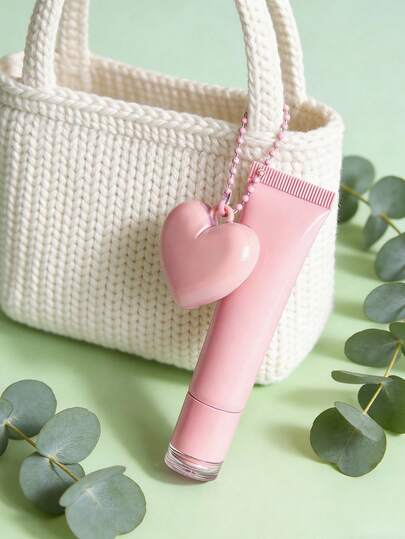 Nuevo set de tubos de apretón rellenables vacíos, subpaquete de sombra de ojos y polvo y colorete en polvo, llavero con brillo de labios con corazón rosa, brillo de labios portátil y lindo con dije de corazón 3D, ideal para hidratar los labios y decorar bolsos, adecuado para adolescentes, entusiastas de la moda, perfecto para viajes diarios, escuela, viajes, fiestas y regalos, diseño compacto y portátil, versátil como brillo de labios, accesorio para bolso