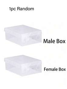 10个装可折叠透明塑料鞋盒 - 防水、防尘、可堆叠塑料鞋盒，透明鞋盒，鞋子收纳盒，适用于运动鞋、高跟鞋、衣物及其他物品 - 可折叠加厚收纳盒，适用于衣柜、公寓、小空间、宿舍、卧室 - 白色 - 查看 16