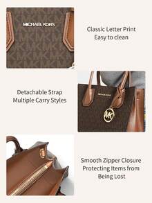 Michael Kors Bolso cruzado de cuero mediano Mercer, para uso diario y traslados - Marrón - Ver 5