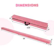 COSTWAY 270CM Folding Balance Beam With Solid Wood Base And Anti-Slip Bottom, Pink - Pink - View 2