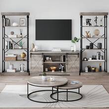 Estantería Industrial de Madera de 6 Niveles, Estilo Rústico, para Sala, Cocina, Oficina y Recámara - Gris - Ver 6