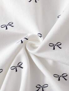 Camisa polo con lazo para niñas, camiseta de manga corta, estilo escolar, para verano - Blanco - Ver 6