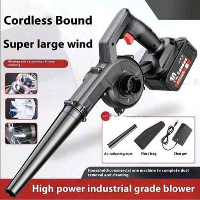 Soplador eléctrico Secador de pelo inalámbrico Batería de litio Aspirador de mano para exteriores/interiores para automóviles para eliminar el polvo para uso doméstico/industrial