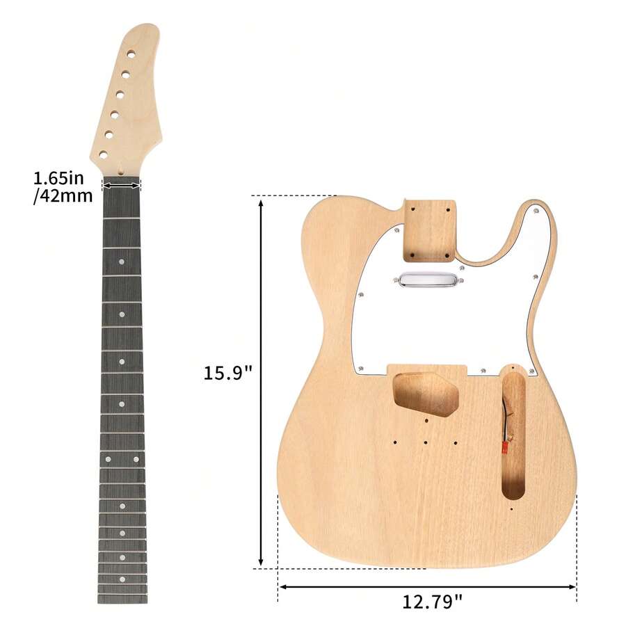 DIY 6 String TL Style Electric Guitar Kits With Mahogany Body, Maple Neck And Accessories - 杏色 - 查看 1