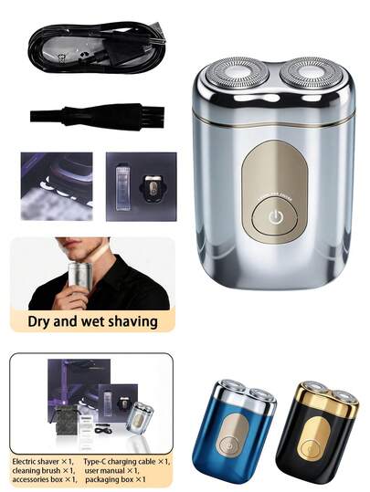 SKYWORTH Electric Shaver, 400mAh Large Capacity Battery, IPX7 Waterproof Rating, Suitable For Both Wet And Dry Use, Fully Washable, 2 Stainless Steel Blades, Instant Start With One Touch, Available In Silver, Black, And Blue, Suitable For Use In The Shower, Reduces Skin Irritation, Suitable For Travel, Camping, Gym, Office, Bathroom, Room, And Various Other Scenarios, Making It The Best Choice For Christmas Gifts, Birthday Gifts, Holiday Gifts, And Graduation Gifts. Razor, Shaver, Shaving Machine, Men's