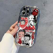 Funda para teléfono  Retro Collage Compatible con  17  16 Pro Max  15 Pro Max  13 y  12 Fabricada en material de TPU que ofrece una sensación lujosa y protección contra golpes y caídas Un regalo perfecto para familiares, amigos, seres queridos, novios, novias y aniversarios - Plateado - Ver 5